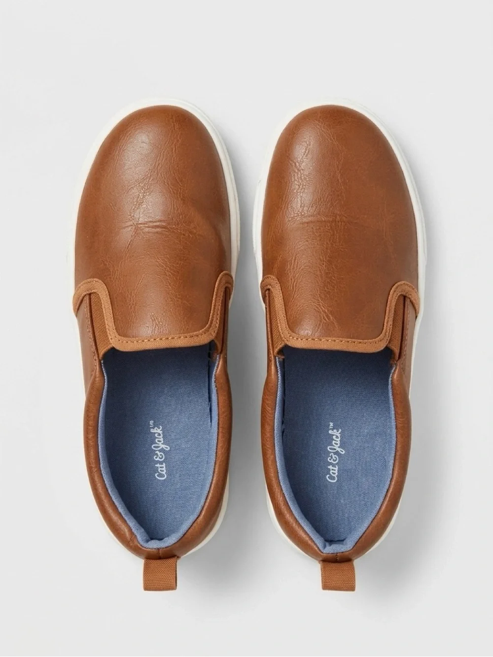 Cat & Jack Brown Slip-On Sneakers with Blue Insole